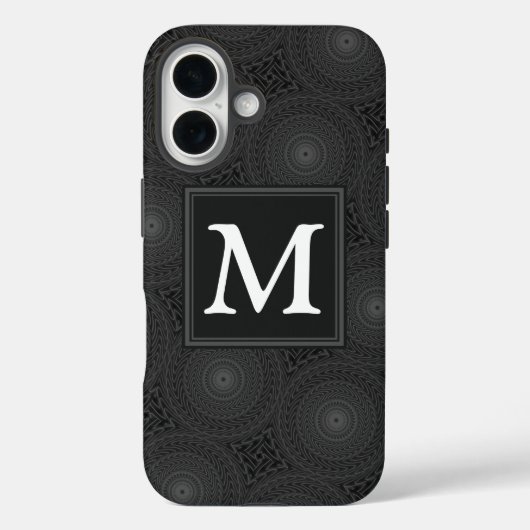 Coques Case-Mate iPhone Monogramme motif des cercles de charbon (Verso)