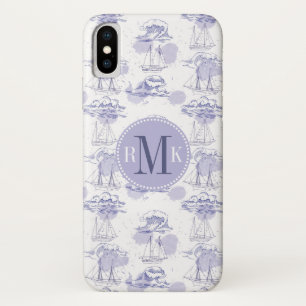 Coque Case-Mate Pour iPhone Monogramme Motif des ondulations et des navires