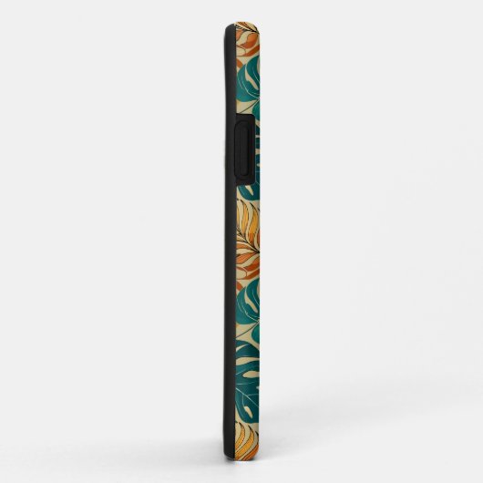 Coques Case-Mate iPhone Monogramme Motif Feuille tropical (Dos/Droite)