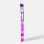 Coques Case-Mate iPhone Monogramme motif géométrique triangle bleu violet (Verso / Gauche)