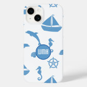 Coques Case-Mate iPhone Monogramme Motif nautique (Verso)
