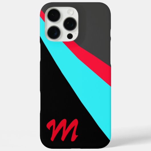 Coques Case-Mate iPhone Monogramme Motif noir bleu rouge gris (Verso)