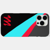 Coques Case-Mate iPhone Monogramme Motif noir bleu rouge gris (Verso (horizontal))