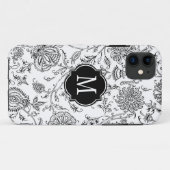 Coques Case-Mate iPhone Monogramme Motif noir et blanc (Dos (Horizontal))