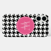 Coques Case-Mate iPhone Monogramme Motif noir et rose (Verso (horizontal))
