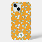 Coques Case-Mate iPhone Monogramme Motif orange et feuille blanche moderne (Verso)