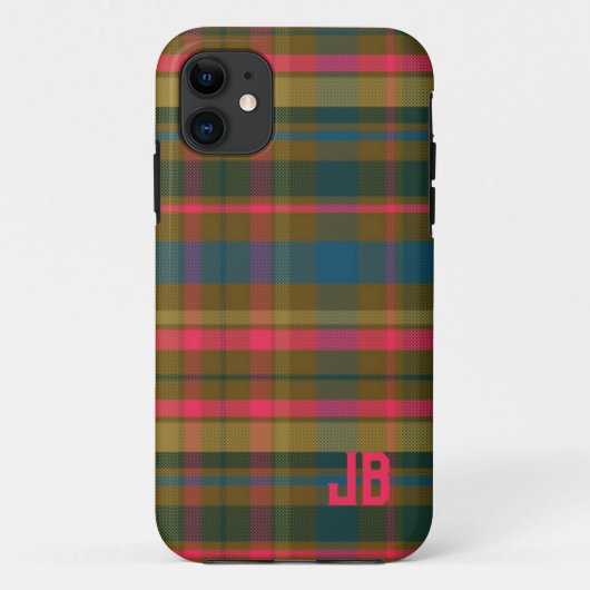 Coques Case-Mate iPhone Monogramme Motif plaid (Dos)
