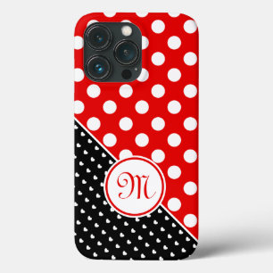 Case-Mate iPhone Case Monogramme - Motif Pointe Rouge, Noir Et Blanc