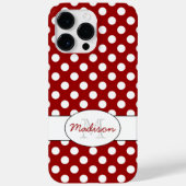 Coques Case-Mate iPhone Monogramme motif pois rouge tendance (Verso)