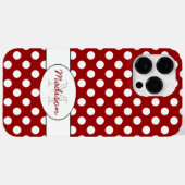 Coques Case-Mate iPhone Monogramme motif pois rouge tendance (Verso (horizontal))