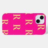 Coques Case-Mate iPhone Monogramme Motif Rose Chaud (Verso (horizontal))