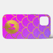 Coques Case-Mate iPhone Monogramme Motif rose or (Verso (horizontal))