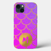Coques Case-Mate iPhone Monogramme Motif rose or (Verso)