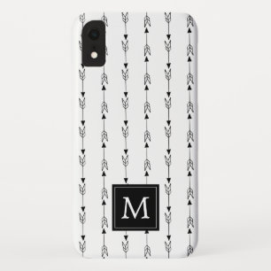 Case-Mate iPhone Case Monogramme Motif simple noir et blanc Boho Arrow