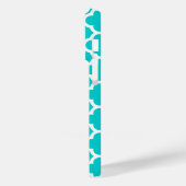 Coques Case-Mate iPhone Monogramme Motif Turquoise Quatrefoil (Verso / Gauche)