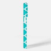 Coques Case-Mate iPhone Monogramme Motif Turquoise Quatrefoil (Verso / Droite)