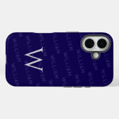 Coques Case-Mate iPhone Monogramme motif typographie simple (Verso (horizontal))