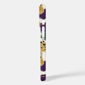 Coques Case-Mate iPhone Monogramme Motif vert violet or brosses (Verso / Gauche)