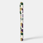 Coques Case-Mate iPhone Monogramme Motif vert violet or brosses (Verso / Gauche)