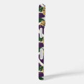 Coques Case-Mate iPhone Monogramme Motif vert violet or brosses (Verso / Droite)