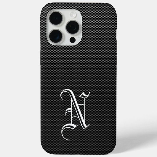 Coques Case-Mate iPhone Monogramme "N" Faux fibre de carbone OtterBox (Verso)