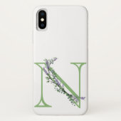 Coques Case-Mate iPhone Monogramme N Lavande Eucalyptus (Dos)