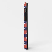 Coques Case-Mate iPhone Monogramme nautique de rayures de bleu marine et (Dos/Gauche)