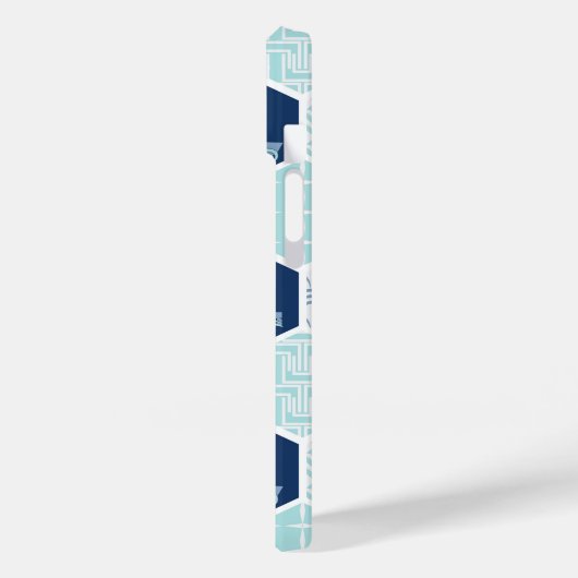 Coques Case-Mate iPhone Monogramme Nautique Moderne Bateau Bleu Personnali (Verso / Gauche)