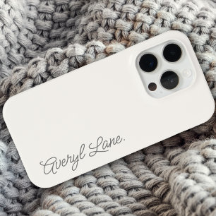 Coque iPhone 15 Pro Monogramme Neutre Moderne Minimaliste Élégant Scri