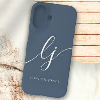 Monogramme Neutre Moderne Minimaliste Style Marine