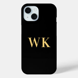 Coque Pour iPhone 15 Monogramme Noir