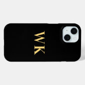 Coques Case-Mate iPhone Monogramme Noir (Verso (horizontal))