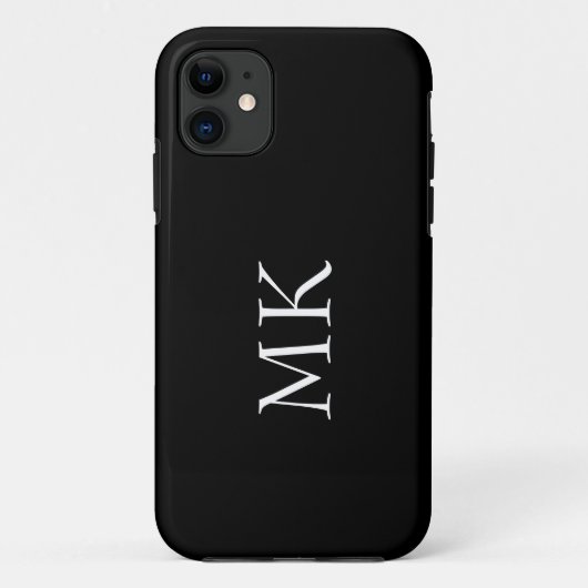 Coques Case-Mate iPhone Monogramme noir blanc (Dos)