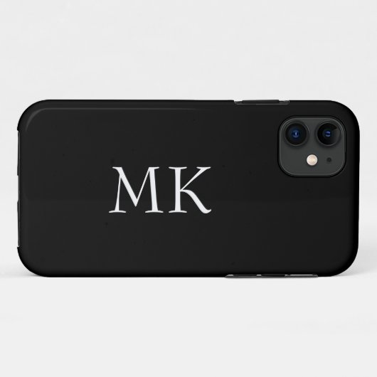 Coques Case-Mate iPhone Monogramme noir blanc (Dos (Horizontal))