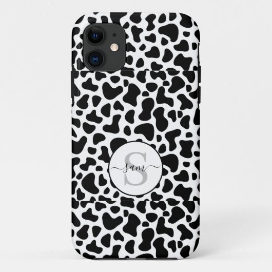 Coques Case-Mate iPhone Monogramme noir blanc (Dos)