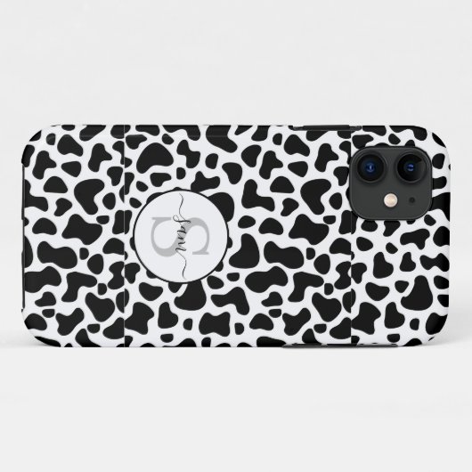 Coques Case-Mate iPhone Monogramme noir blanc (Dos (Horizontal))