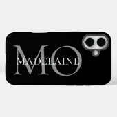 Coques Case-Mate iPhone Monogramme noir blanc (Verso (horizontal))
