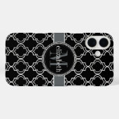 Coques Case-Mate iPhone Monogramme noir blanc marocain (Verso (horizontal))