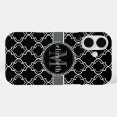 Coques Case-Mate iPhone Monogramme noir blanc marocain (Verso (horizontal))