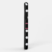Coques Case-Mate iPhone Monogramme noir blanc Pois rose (Dos/Droite)