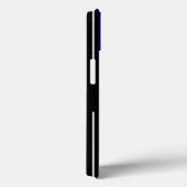 Coques Case-Mate iPhone Monogramme noir, bleu marine, rayure de code-barre (Verso / Droite)