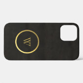 Coques Case-Mate iPhone Monogramme noir Chalkboard or Fusion simple modern (Verso (horizontal))