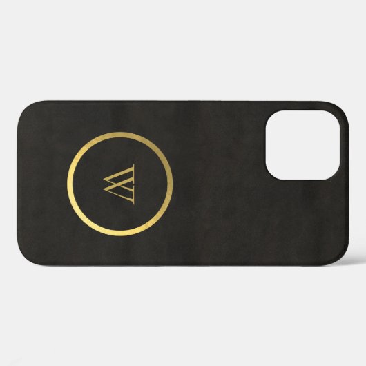 Coques Case-Mate iPhone Monogramme noir Chalkboard or Fusion simple modern (Verso (horizontal))