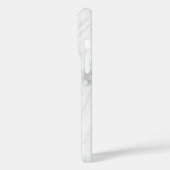 Coques Case-Mate iPhone Monogramme noir chic sur Marbre blanc (Verso / Gauche)