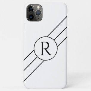 Case-Mate iPhone Case Monogramme noir dans un cercle, lignes diagonales