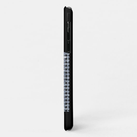 Coques Case-Mate iPhone Monogramme noir diamant à bille (Dos/Gauche)