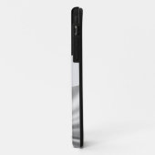 Coques Case-Mate iPhone monogramme noir et argent (Dos/Gauche)