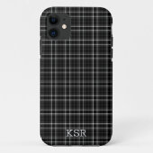 Coques Case-Mate iPhone Monogramme noir et blanc (Dos)
