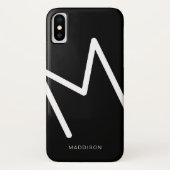 Coques Case-Mate iPhone Monogramme noir et blanc Abstrait (Dos)