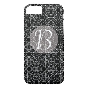 Coques Pour iPhone Monogramme noir et blanc avec Motif